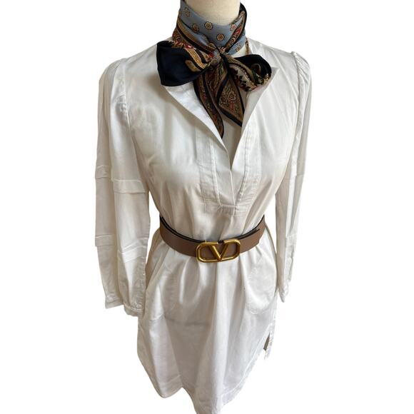 Jeune Otte White Cotton Shift Dress Women’s Small Made in USA Minimalist $358 - Picture 2 of 9